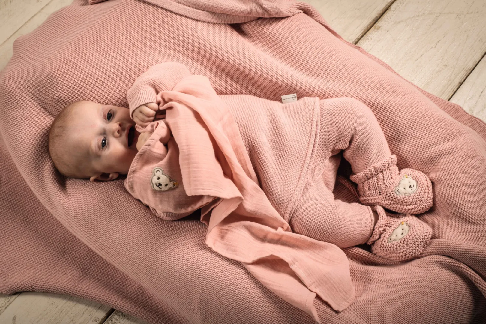 Best Steiff Babyshoes GOTS, pink rose