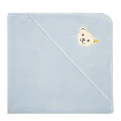 Fashion Steiff Bath towel with hood, light blue lightblue