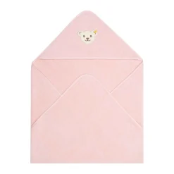 Fashion Steiff Bath towel with hood, pink rose