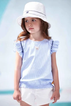 Hot Steiff Blouse shortsleeve, light blue for Girls lightblue