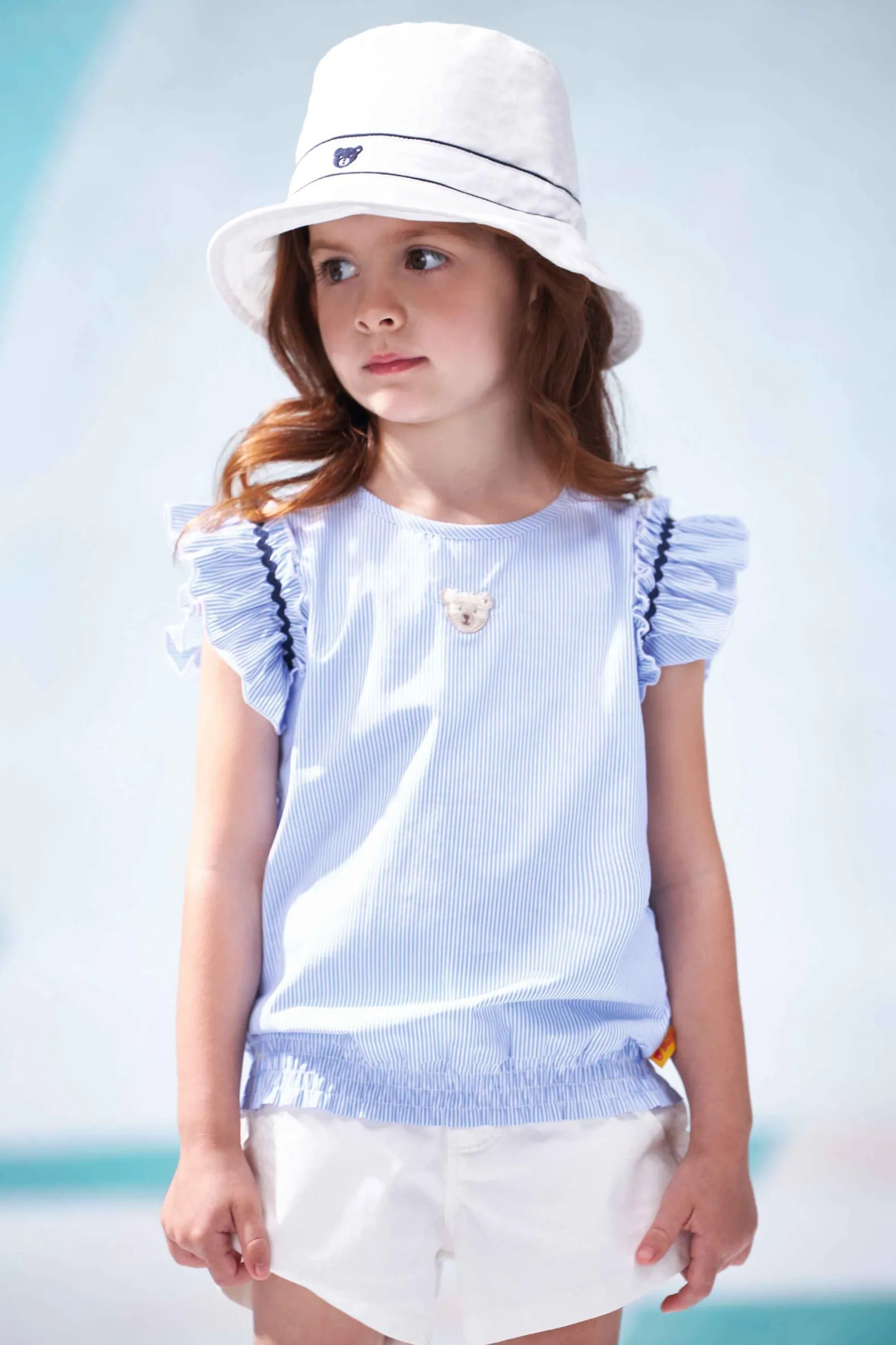 Hot Steiff Blouse shortsleeve, light blue for Girls lightblue