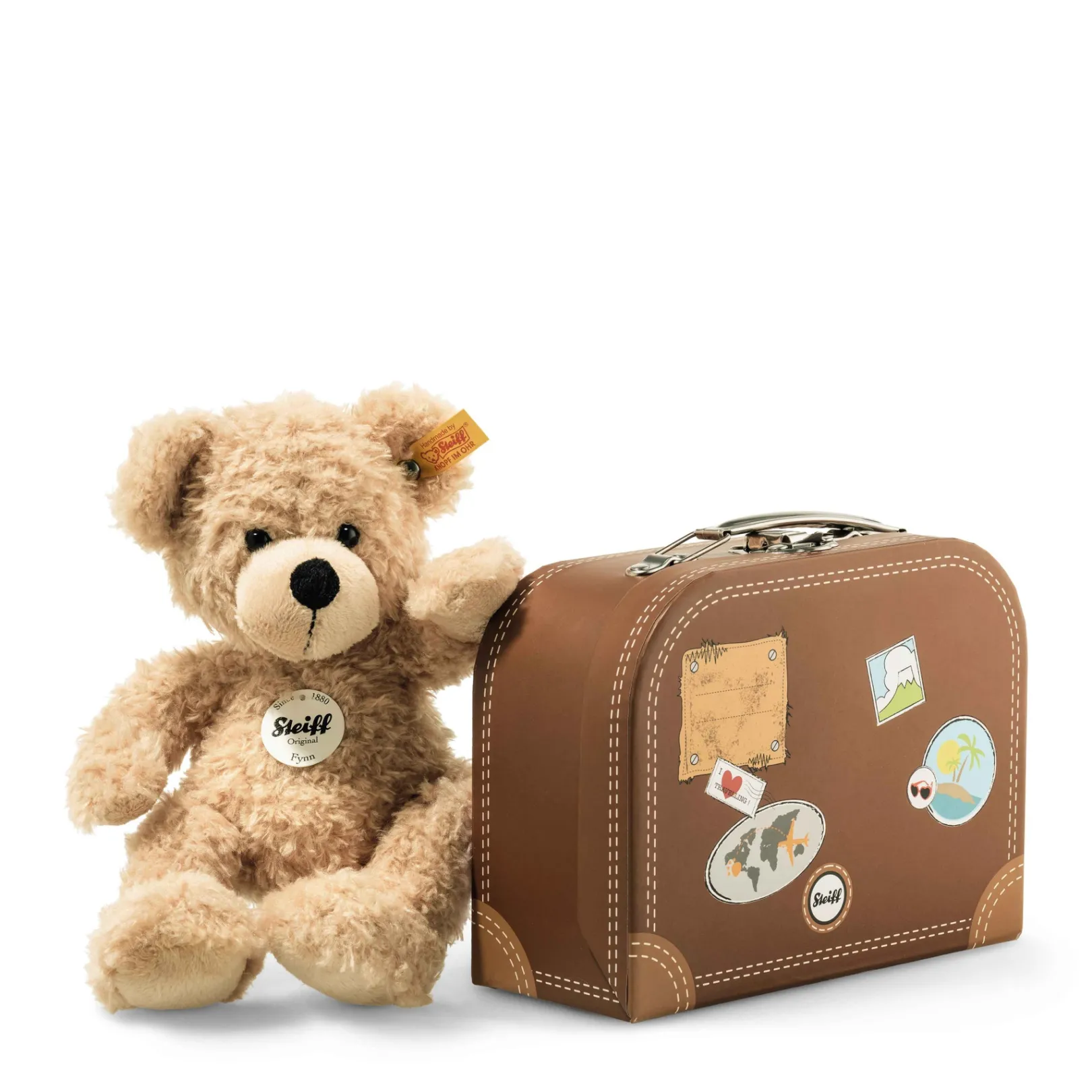 Hot Steiff Fynn Teddy bear in suitcase, 28 cm, beige