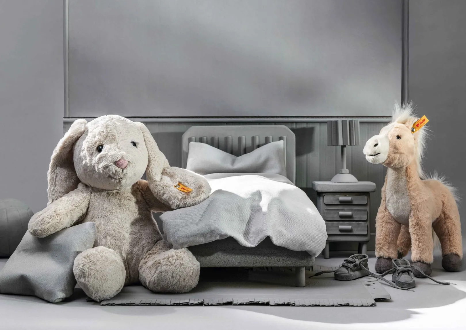 Fashion Steiff Hoppie rabbit, 28 cm, light grey
