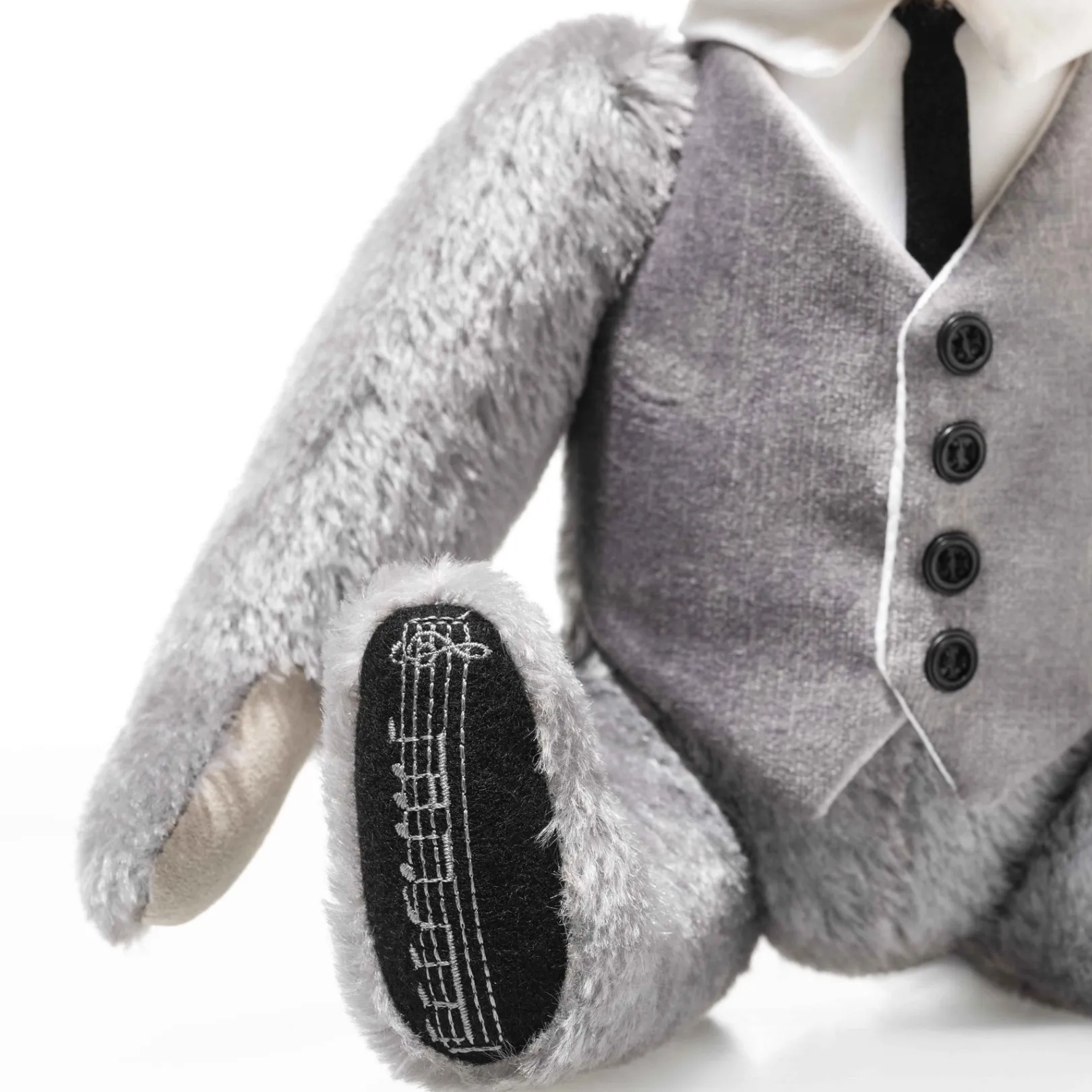 Clearance Steiff James Bond Goldfinger 60th Anniversary musical Teddy bear, 30 cm, light grey