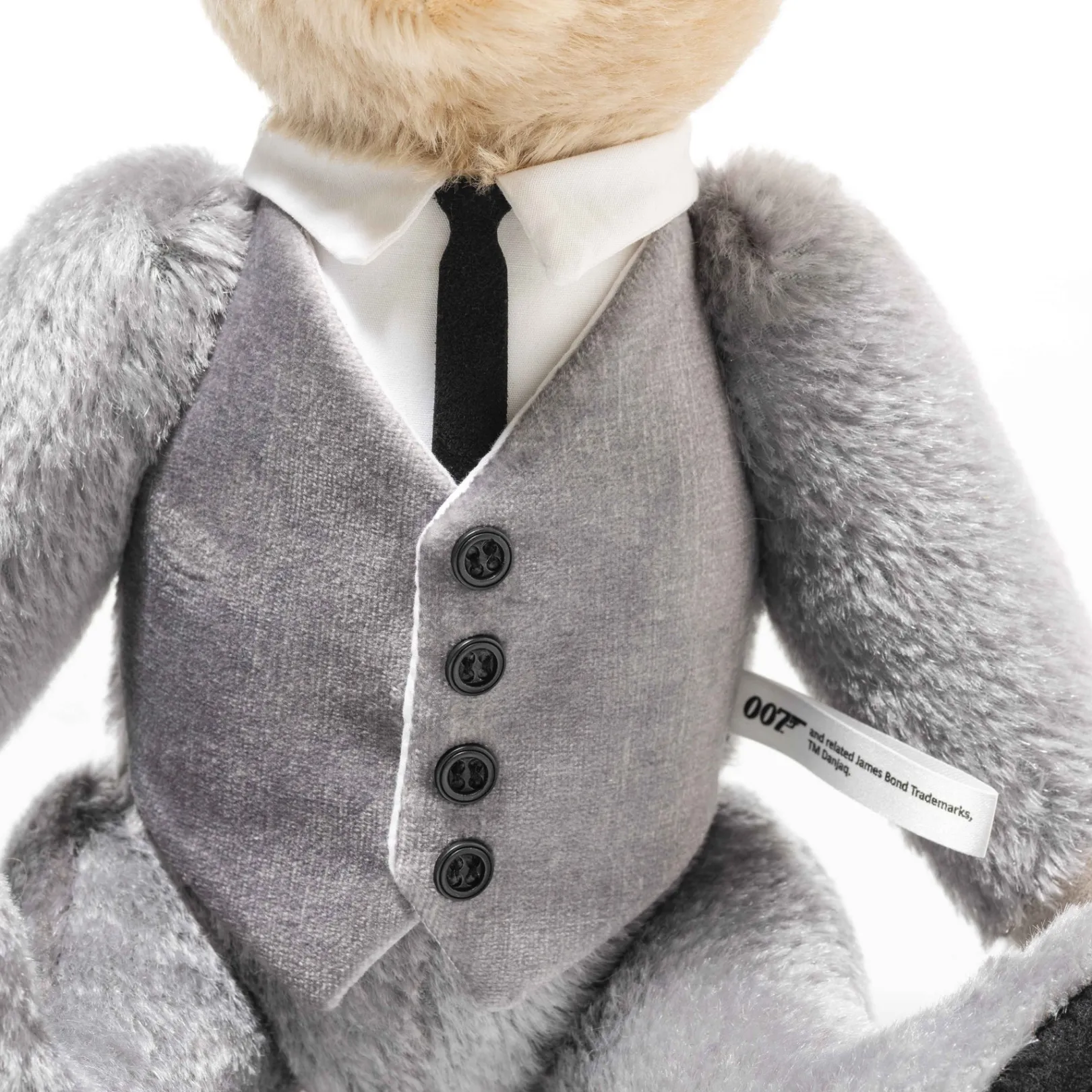 Clearance Steiff James Bond Goldfinger 60th Anniversary musical Teddy bear, 30 cm, light grey