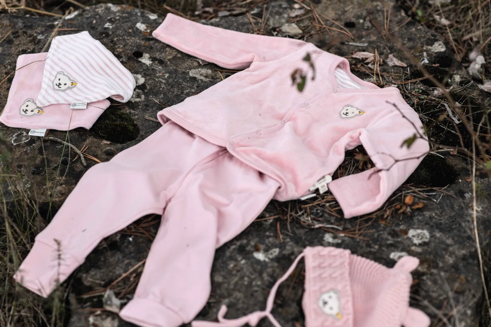 Online Steiff Jogger Pants GOTS, pink rose