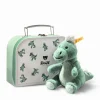 Hot Steiff Joshi baby T-Rex in suitcase, 16 cm, light green