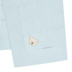 Discount Steiff Knit Blanket, light blue for Boys lightblue
