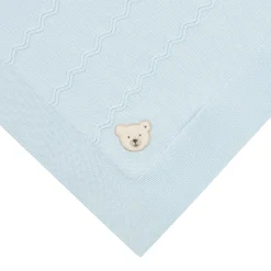 Discount Steiff Knit Blanket, light blue for Boys lightblue