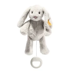 New Steiff My first Hoppie rabbit music box, 26 cm, light grey