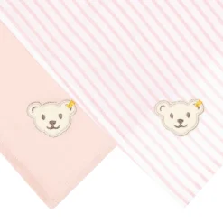 Sale Steiff Napkin pack of 2 GOTS, pink rose