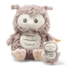 Best Steiff Ollie owl music box, 21 cm, beige