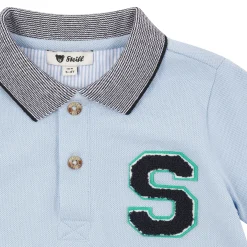New Steiff Poloshirt shortsleeve, light blue for Boys lightblue
