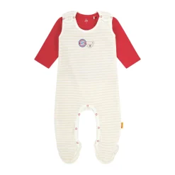 Sale Steiff Romper + T-Shirt longsleeve FC Bayern, beige