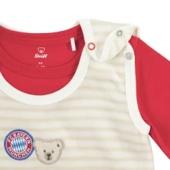Sale Steiff Romper + T-Shirt longsleeve FC Bayern, beige