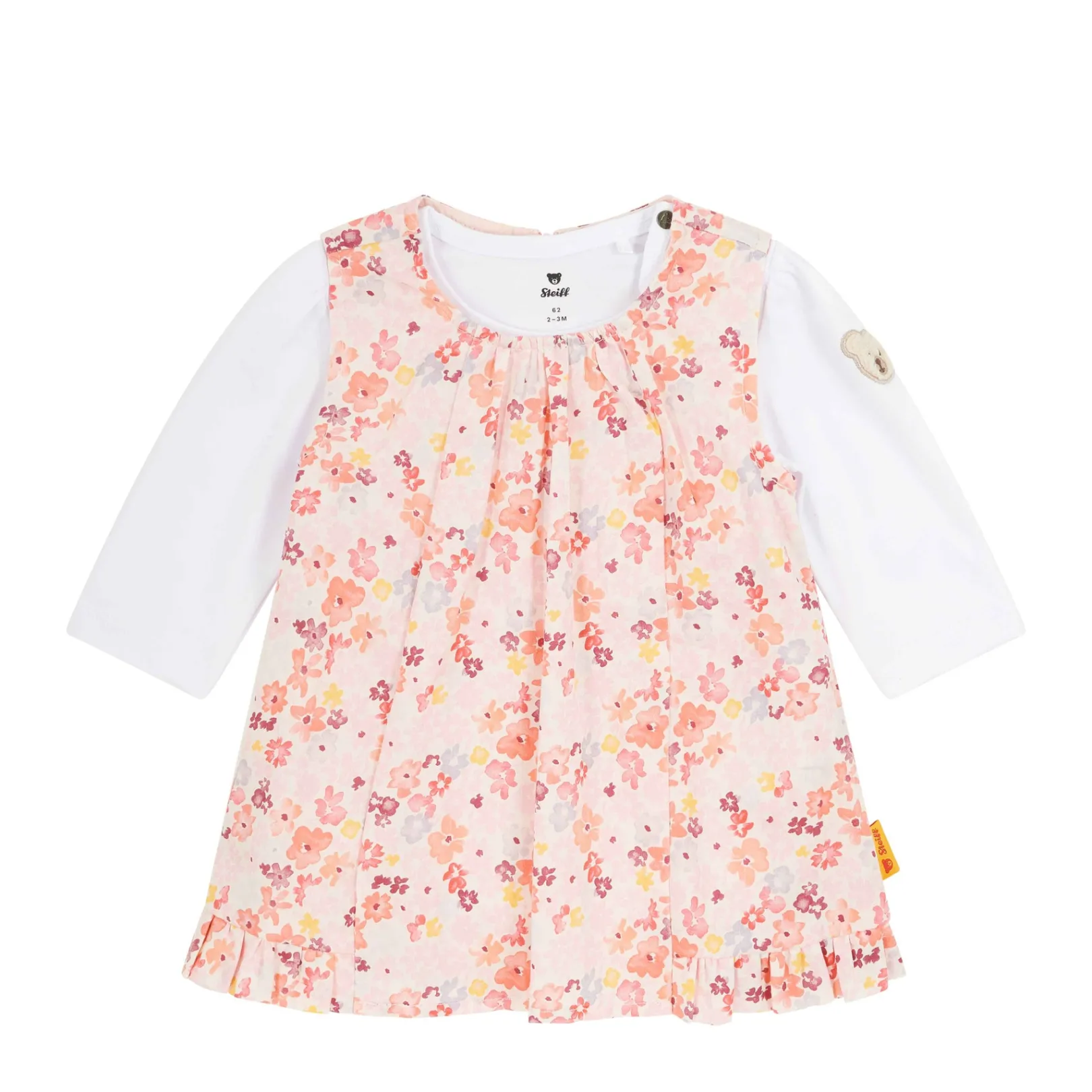 New Steiff Set Dress + T-Shirt longsleeve, pink for Girls rose