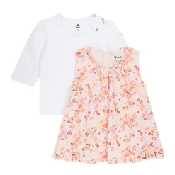 New Steiff Set Dress + T-Shirt longsleeve, pink for Girls rose