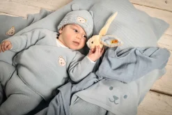 Outlet Steiff Set Pants + Wrap Jacket GOTS, light blue lightblue