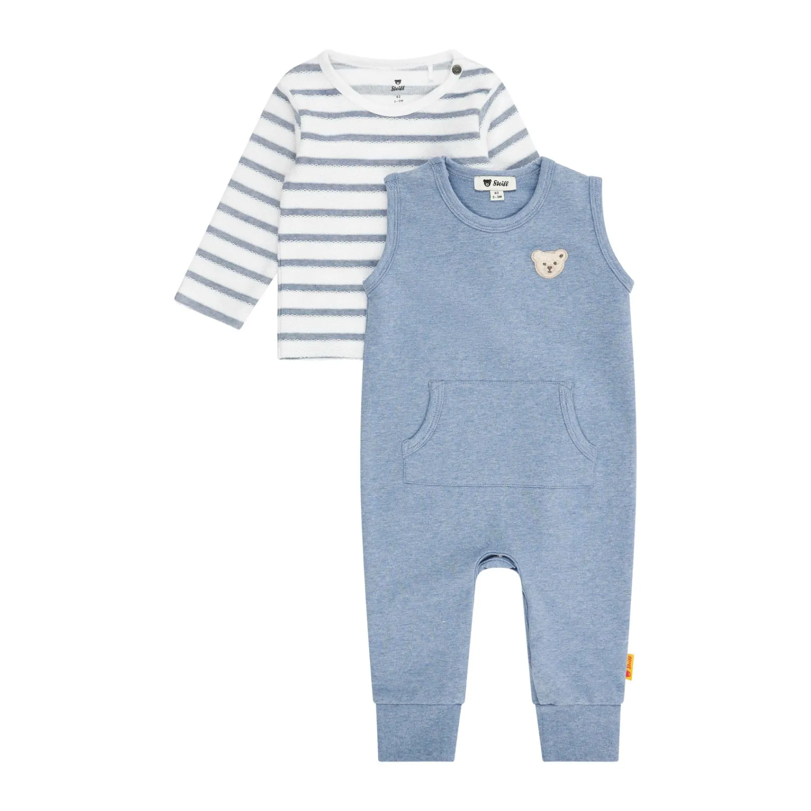 Best Steiff Set Romper + T-Shirt longsleeve, medium blue for Boys mediumblue