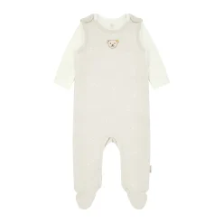 Outlet Steiff Set Romper + T-Shirt longsleeve GOTS, beige