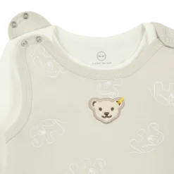 Outlet Steiff Set Romper + T-Shirt longsleeve GOTS, beige