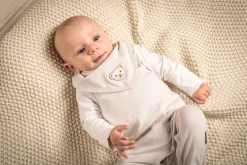 Outlet Steiff Set Romper + T-Shirt longsleeve GOTS, beige