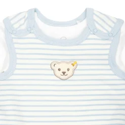 Clearance Steiff Set Romper + T-Shirt longsleeve GOTS, light blue lightblue