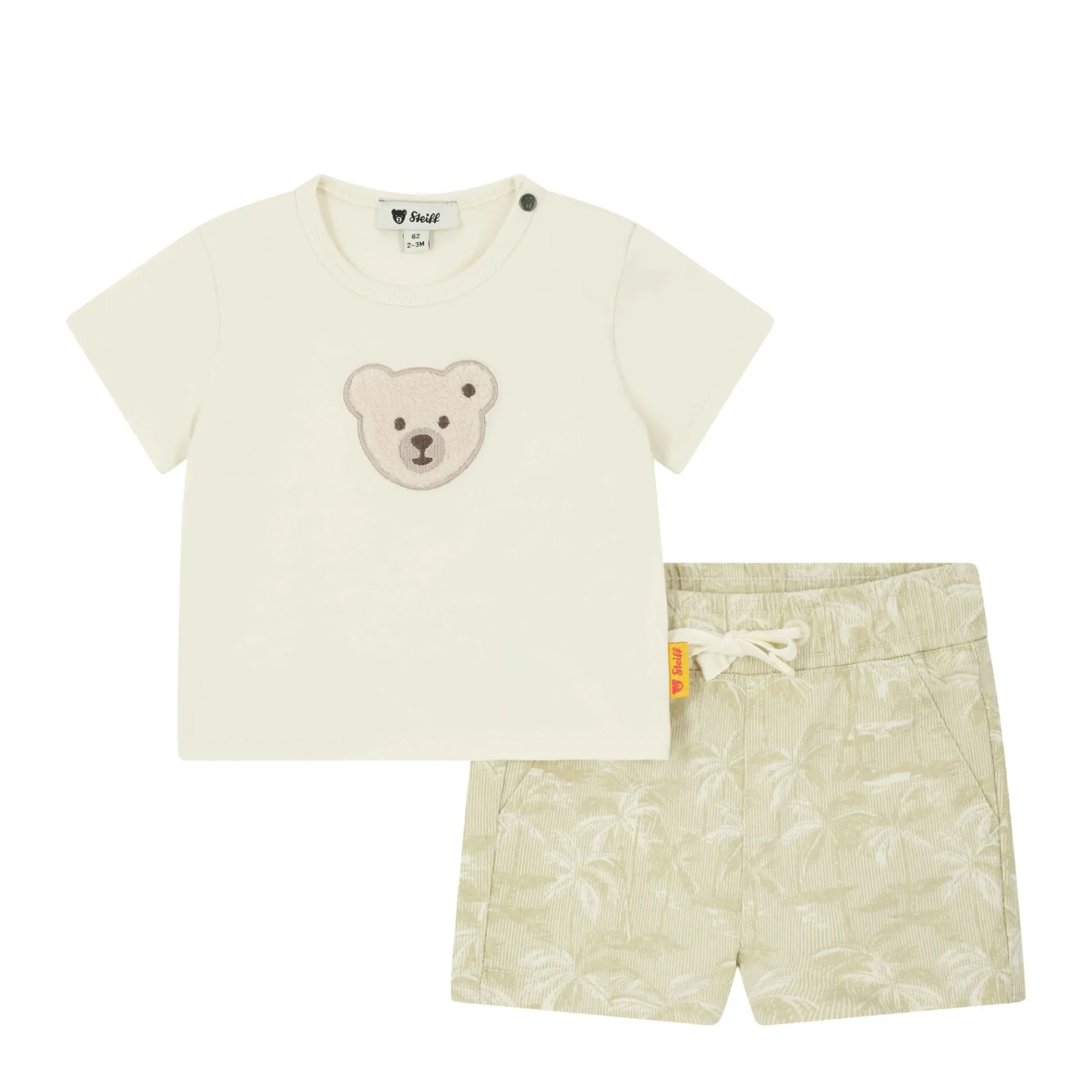 Fashion Steiff Set Shorts + T-Shirt, for Boys beige