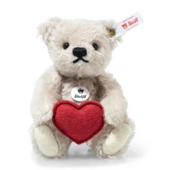 Hot Steiff Teddy bear with heart, 13 cm, light grey