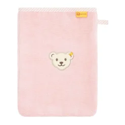 Hot Steiff Washcloth, pink rose